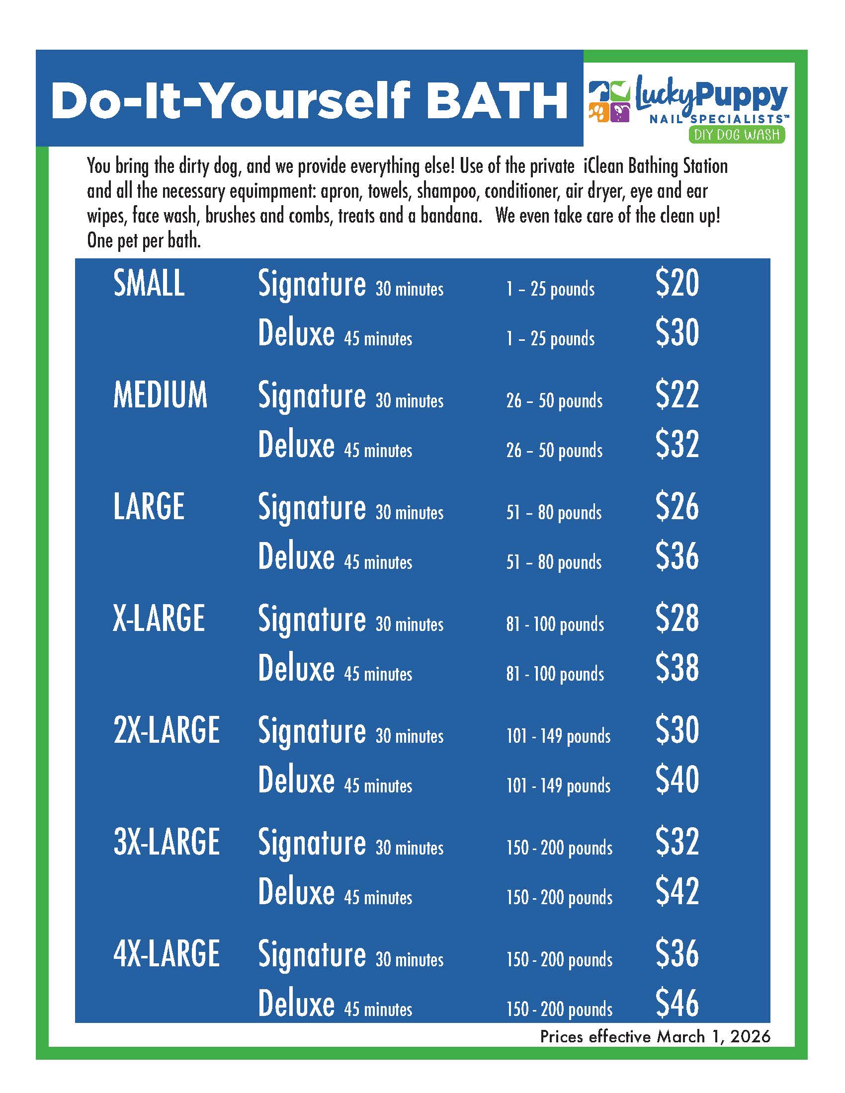 Lucky Puppy Nail Specialists Nail Shortening Prices